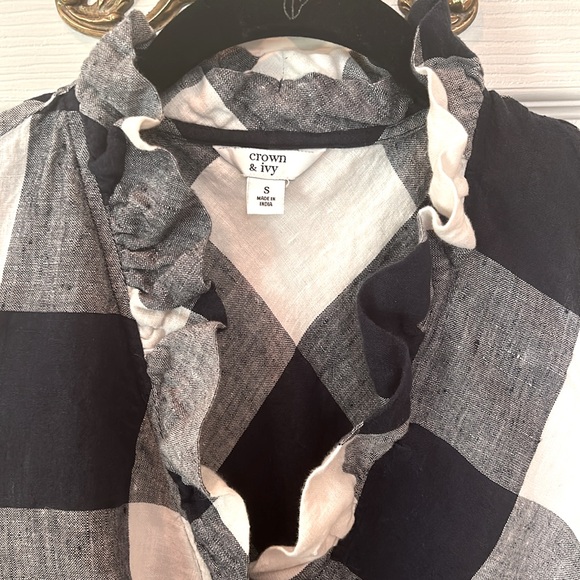 crown & ivy ~ SZ S ~ 100% Linen ~ A-Line Dress ~worn maybe 3 times - Picture 3 of 4